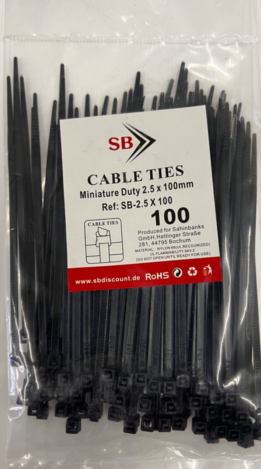 1000tlg Kabelbinder Sortiment Set 2,5/4,8/7,6 x 10/15/20/40 cm Industriequalität Schwarz UV-beständig