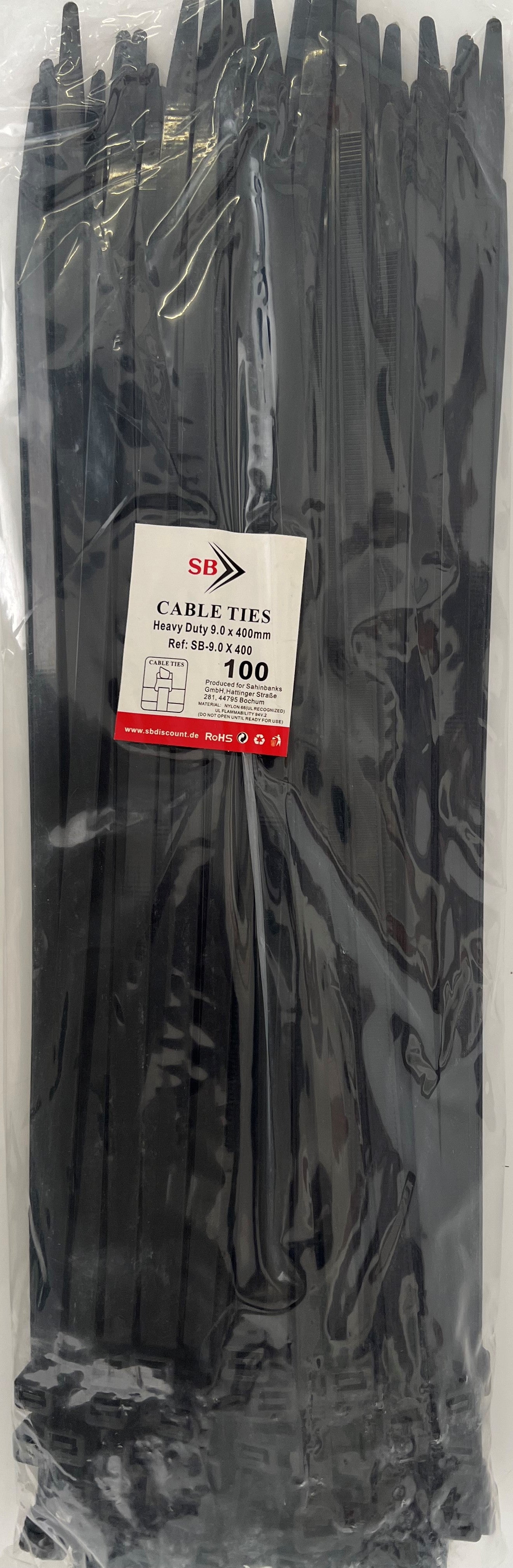 Kabelbinder 9mm Breite x 400mm Länge mit bis zu 79kg Reissfestigket