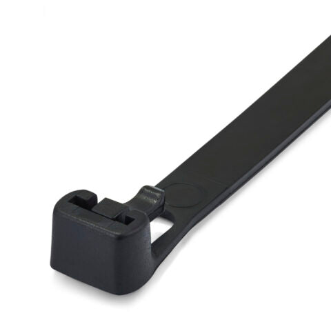 Wiederlösbare Kabelbinder schwarz UV-beständig mit Hebelverschluss