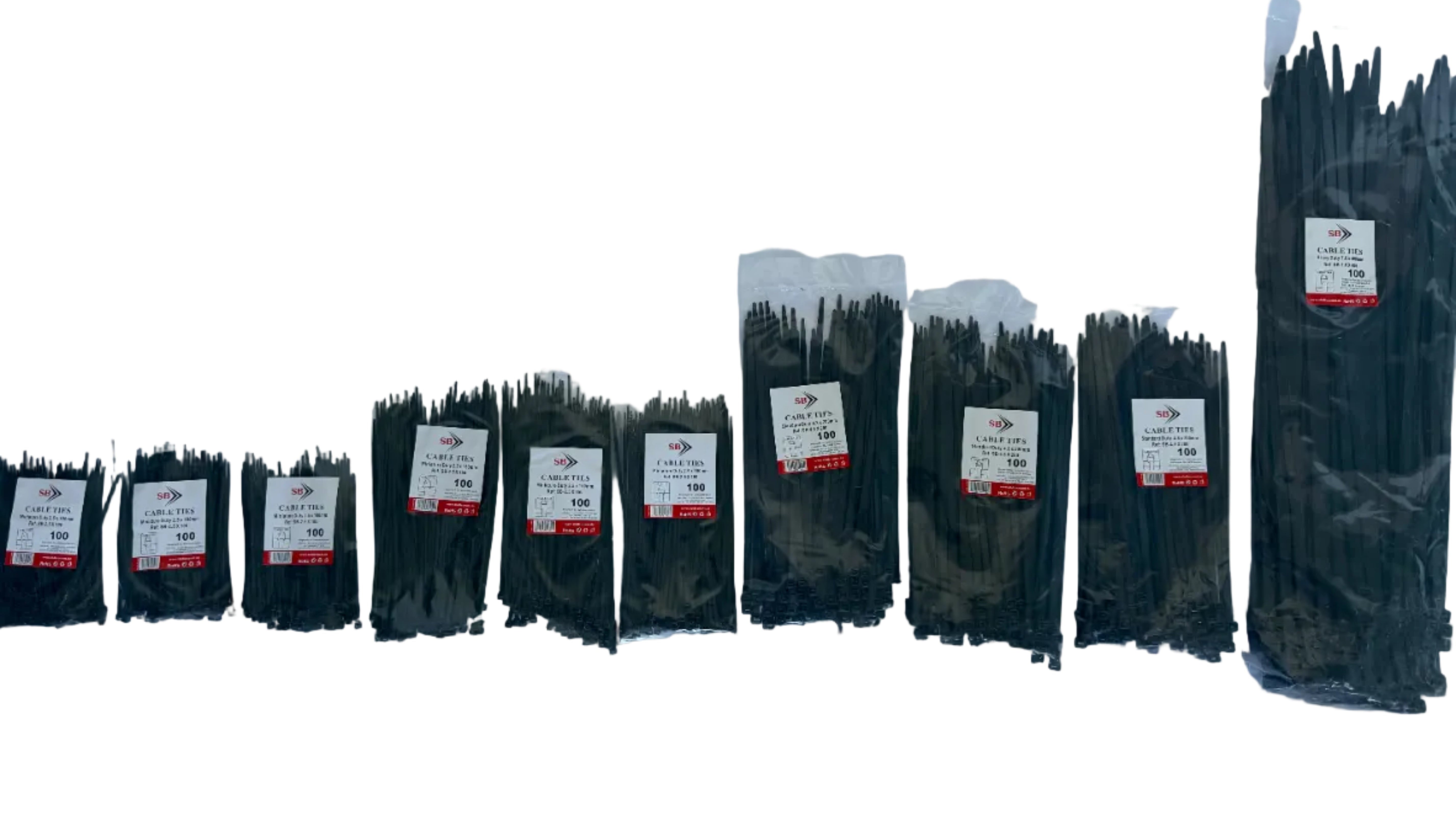 1000tlg Kabelbinder Sortiment Set 2,5/4,8/7,6 x 10/15/20/40 cm Industriequalität Schwarz UV-beständig