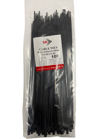 Kabelbinder 2,5 x 200 mm schwarz