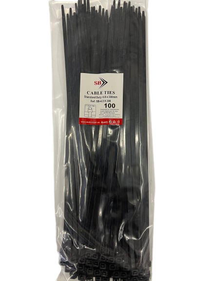 Kabelbinder 300mm schwarz 4,8 mm breit